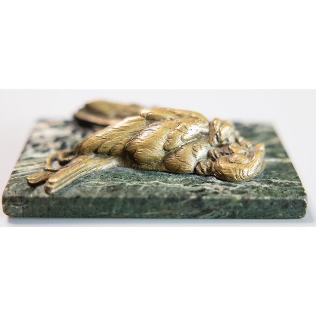 19th Century Signed French Bronze Wounded Sparrow Bird, Jules Edmond Masson For Sale - Image 9 of 10