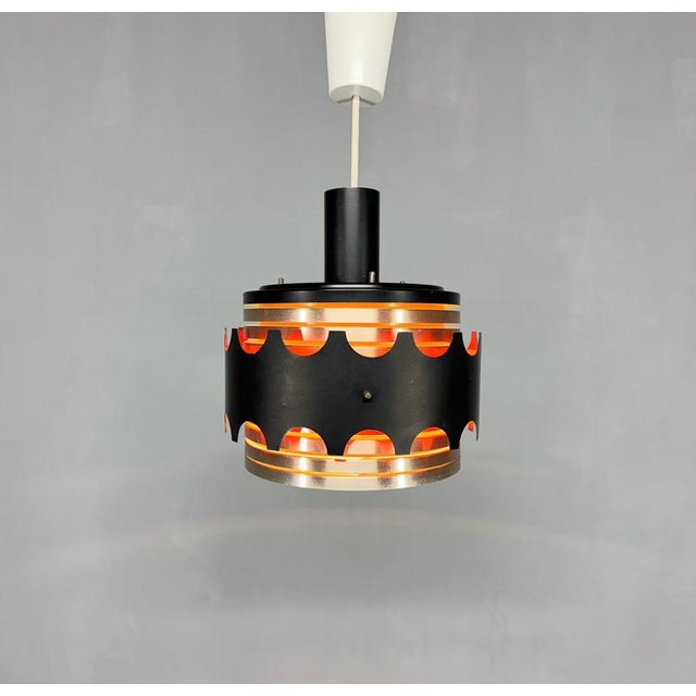 Metal Space Age Hanging Lamp from VEB Leuchten, 1970s For Sale - Image 7 of 11