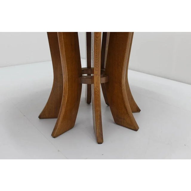 Mid-Century Round Wooden Dining Table in the style of A. Mangiarotti, 1970s For Sale - Image 9 of 11