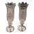 Pair Revere Silversmiths Weighted Sterling Silver & Crystal Shade Candle Holders For Sale