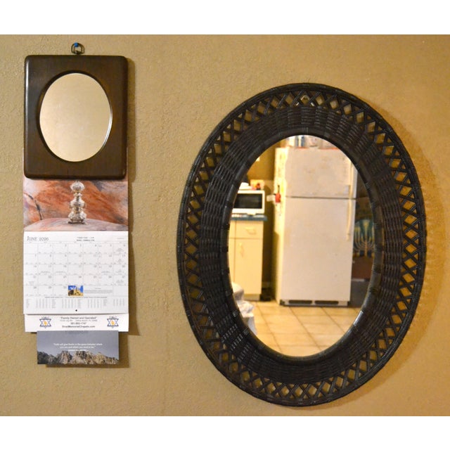 Mid-Century Modern 1976 Walnut Wood Belart Inc. Masterpiece Collection Hallway Wall Mirror Mid-Century Modern For Sale - Image 3 of 14