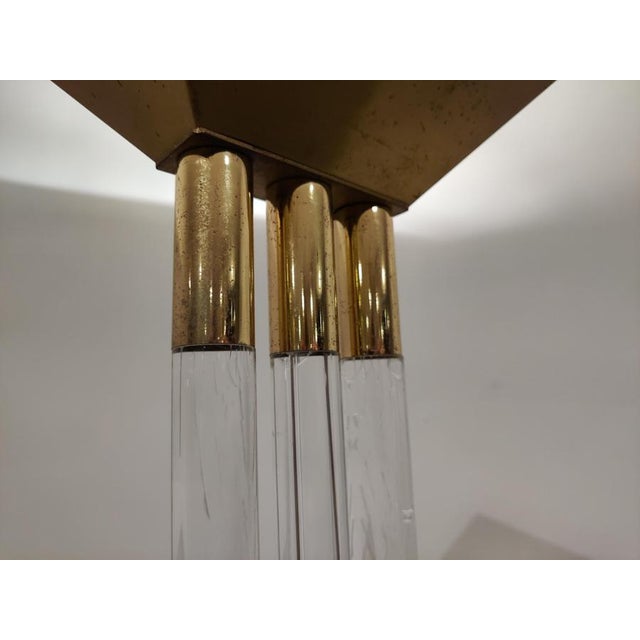 Vintage Brass and Acrylic Glass Floor Lamp, 1970s For Sale - Image 8 of 12