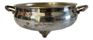 Vintage 1960s Crosby Footed Serving Silver Plate Bowl