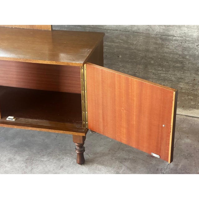 Vintage Wooden Dressing Table with Triptych Mirror, 1950s For Sale - Image 14 of 18