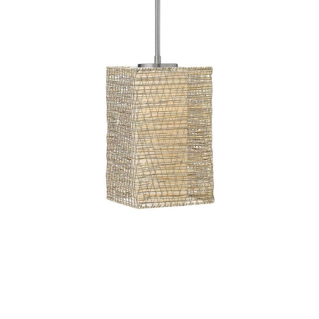 Fredrick Ramond Maya Collection "Sea Salt" 1-Light Mini Pendant, model FR30824BNI, featuring a brushed nickel finish and...