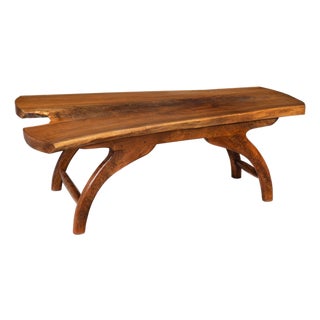 American Craft Live-Edge Walnut Coffee Table by Philip Andrews For Sale