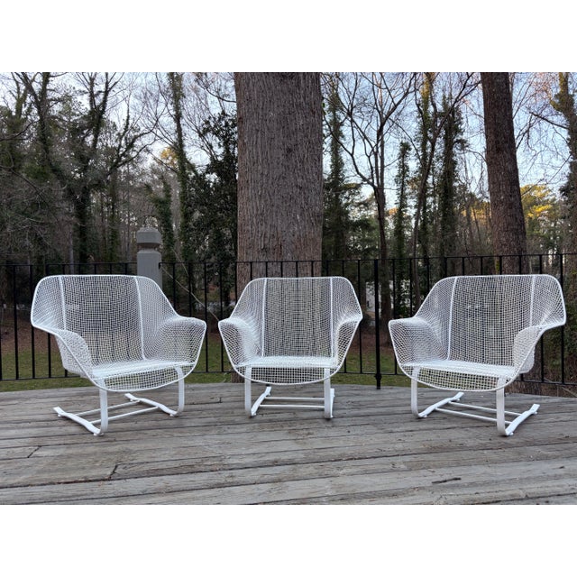 powder coated, and beautiful statement pieces for pool or patio circa 1950 iconic Russell Woodard rocking loungers...