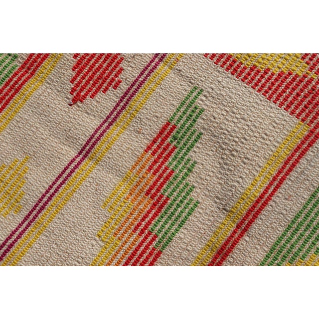 Vintage Moroccan Rug With All-Over Tribal Motif Design in Red, Green & Yellow 5'10 X 8'11 For Sale - Image 12 of 12