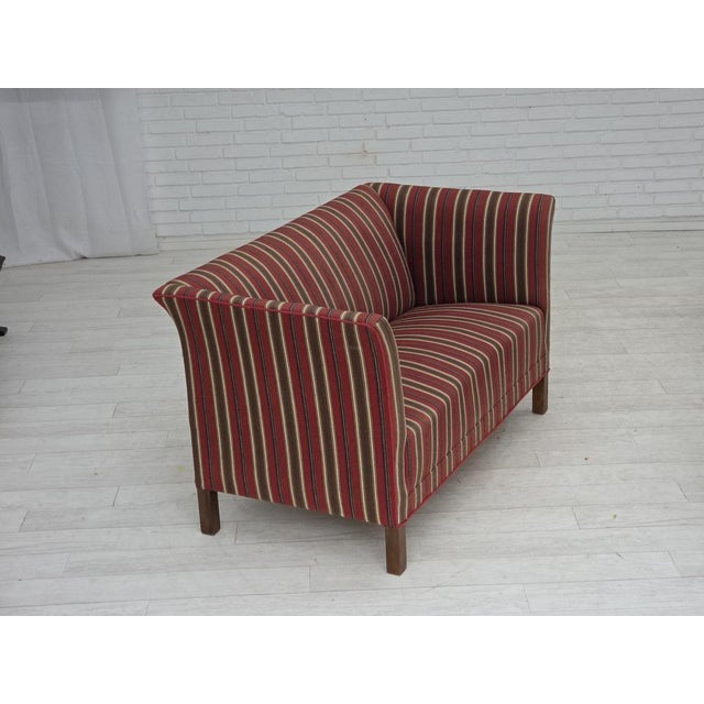 Danish 2-Seater Sofa in Red Striped Wool, 1960s For Sale - Image 8 of 18