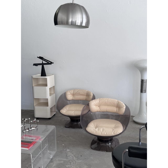 Vintage Lounge Chair in Acrylic and Leather by Raphaël Raffel, 1960s For Sale - Image 15 of 18