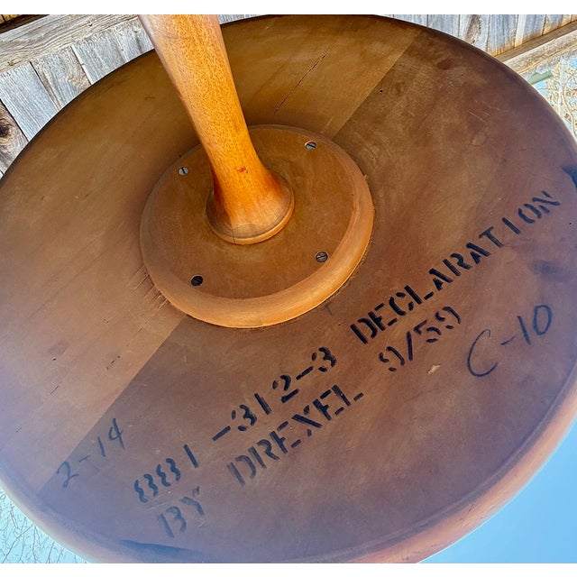 Drexel Drexel Declaration Walnut Pedestal Side Table For Sale - Image 4 of 5