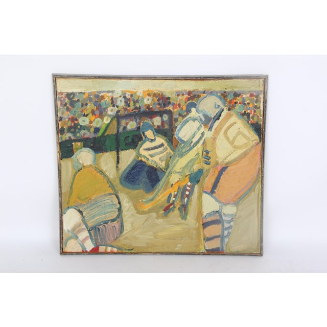 Steffensen Hans Voigt, Ishockey, 1970, Oil Painting on Canvas For Sale - Image 9 of 9