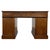 Blue Antique English Walnut Pedestal Desk with Blue Leather Top For Sale - Image 8 of 12