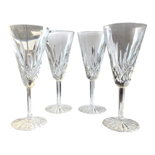 Vintage Waterford Lismore Cut Crystal Champagne Flutes – Set of Four For Sale