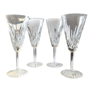 Vintage Waterford Lismore Cut Crystal Champagne Flutes – Set of Four