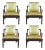 4 Widdicomb Leather & Walnut Club Chairs 1963 For Sale