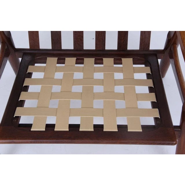 Model GE530A Armchair in Smoked Oak and Leather by Hans J. Wegner for Getama, 1970s For Sale - Image 12 of 13