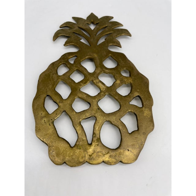 Mid 20th Century Brass Pineapple Trivet For Sale In Greenville, SC - Image 6 of 6