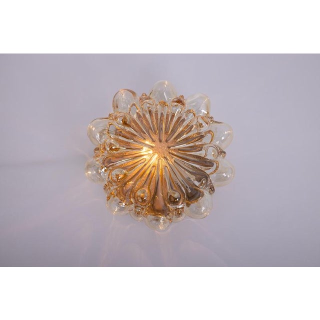 Amber bubble glass flush mount light in the style of helena tynell, germany. Good quality and in very good condition....