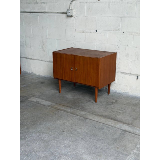 Denka Teak Cabinet Wooden Small Storage Small Denmark 1970s For Sale In Los Angeles - Image 6 of 8