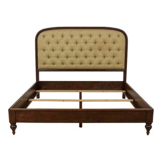 King Size Tufted Upholstered Headboard Bed For Sale