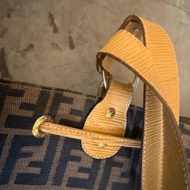 1980s Vintage Zucca Monogram Canvas Back Pack by Fendi For Sale - Image 6 of 16