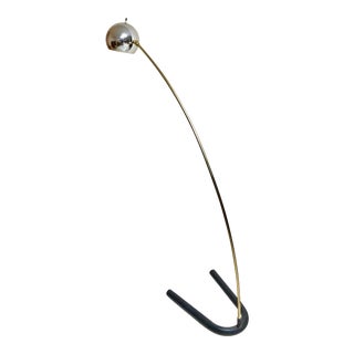 Mid Century Modern Mod Arc Adjustable Chrome Ball Hood Shade Lamp For Sale