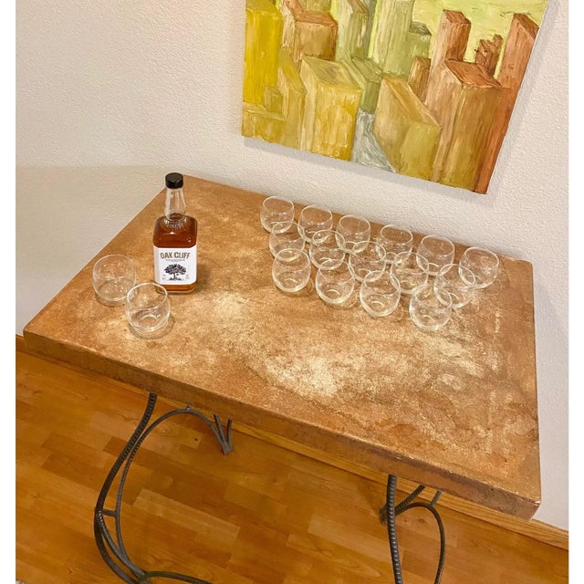 Metal Sculptural Bar Height Industrial + Concrete Table For Sale - Image 7 of 12