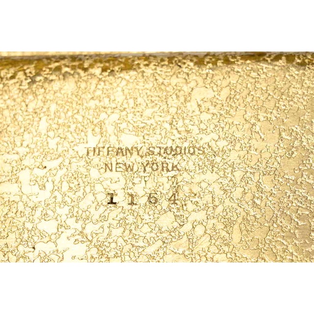 Tiffany Studios New York Silvered Bronze and Abalone Blotter Corners With Leather Desk Blotter For Sale - Image 11 of 13