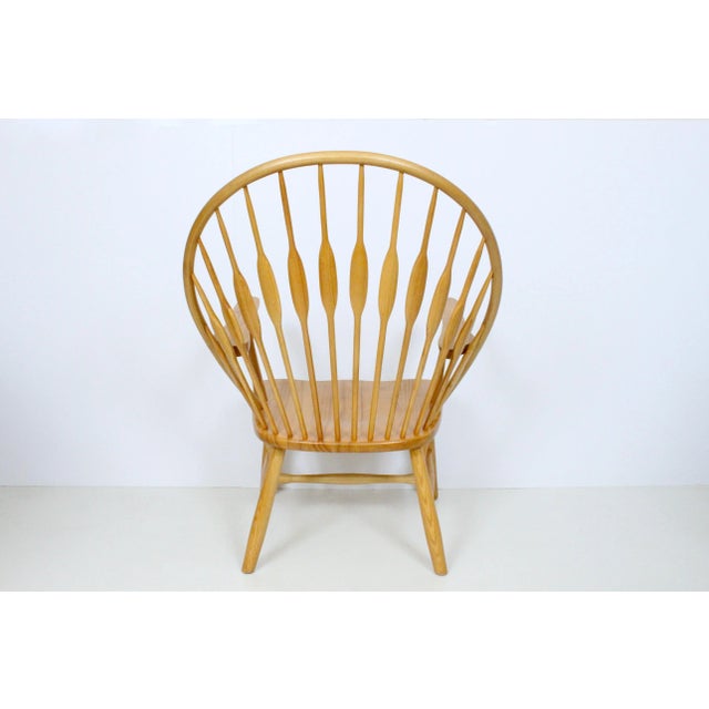 1970s Vintage Hans Wegner Style Ash Peacock Arm Chair For Sale - Image 9 of 13
