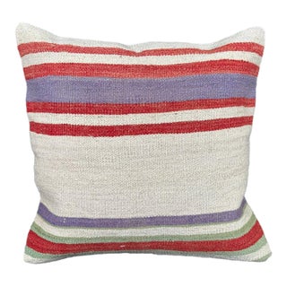 Turkish Hemp Pillow Cushion Natural Beige Red Cushion Cover 20x20 For Sale