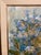 Framed, Oil on canvas painting by Helene Barber; Signed by the artist. Classic, cool Mid-century floral- with linen...