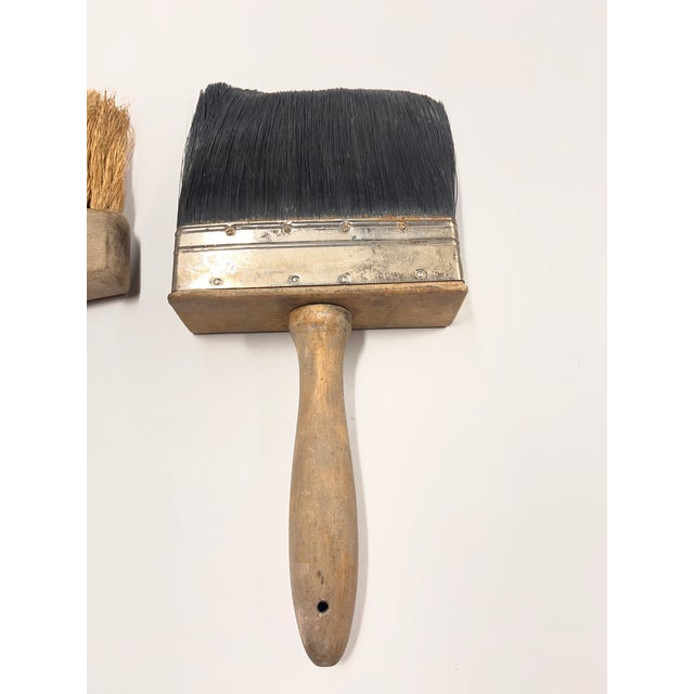 Mid-Century Modern Vintage Paint Brushes Set/2 For Sale - Image 3 of 6