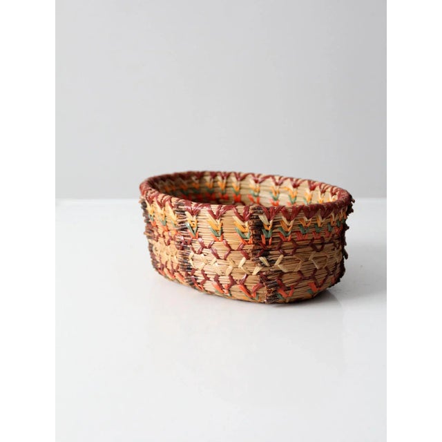Vintage Woven Basket Bowl For Sale - Image 6 of 9