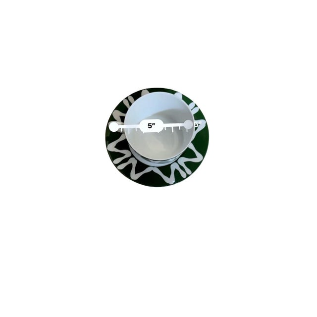 1990s Bill Goldsmith Site Carot New Florida Green Limoges Cup & Saucer Set of 5 - 10 pcs For Sale - Image 13 of 14