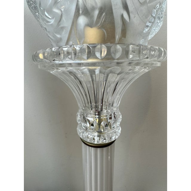 Glass Torchiere Fenton Glass Table Lamps - a Pair For Sale - Image 7 of 11