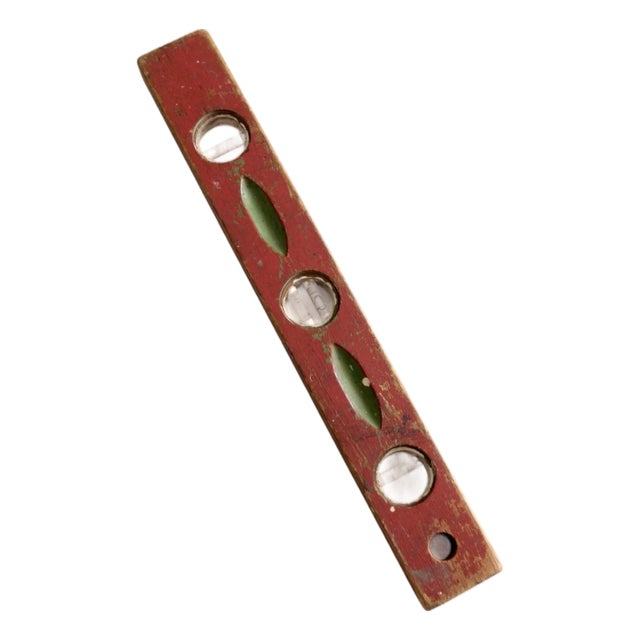 Vintage Red Wood Carpenter Level 18 Inch For Sale