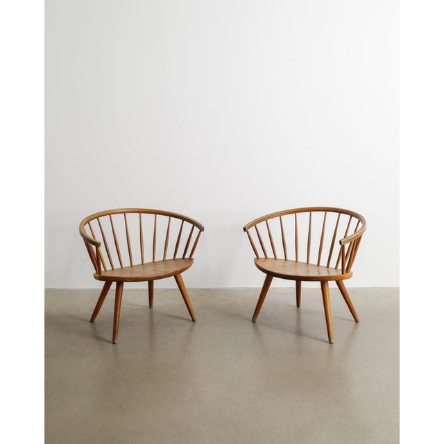 Wood Mid-Century Swedish Sculptural Wooden Arka Armchairs in Oak by Yngve Ekström, 1950s, Set of 2 For Sale - Image 7 of 7
