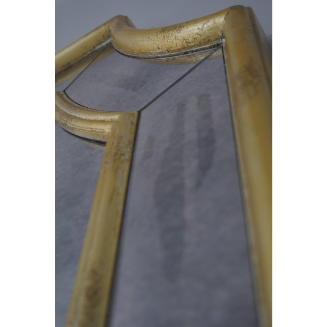 1990s Large Gold Leaf Decorator Pier Mirror W. Distressed Glass For Sale - Image 5 of 9