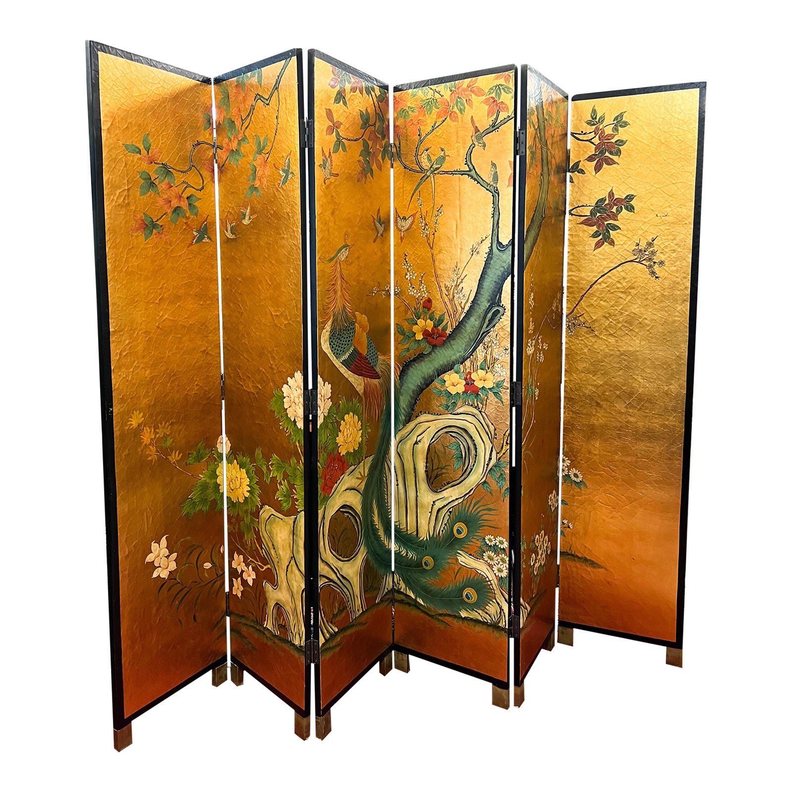 Vintage 7 Ft 6Panel Asian Folding Screen/Room Divider Chairish