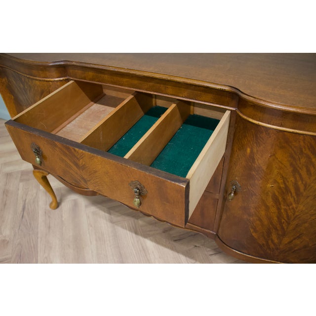 Queen Anne Walnut Sideboard from Beithcraft, 1950s For Sale - Image 11 of 14