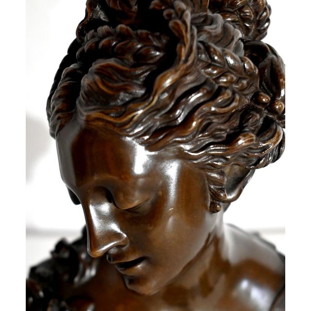Metal Bronze Bust of Woman, Late 1800s For Sale - Image 7 of 18