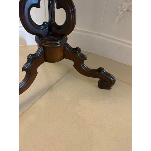 Antique Victorian Burr Walnut Scalloped Side Table, 1860 For Sale - Image 10 of 12