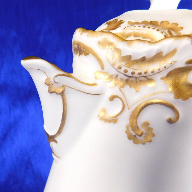 Late 18th Century Late 18th Century White Bisque Vignaud Feres Chocolate Pot With Gold Trim and Two Cups - 5 pcs For Sale - Image 5 of 16