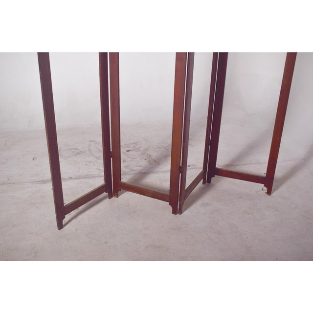 1920s Art Deco Portuguese Wooden Folding Screen Frame, 1930 For Sale - Image 5 of 9