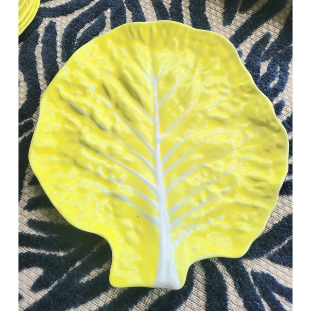 1960s Vintage Yellow Cabbage Ceramic Dish Cup Soup Tureen Set by Secla Portugal- 26 Pieces For Sale - Image 5 of 10