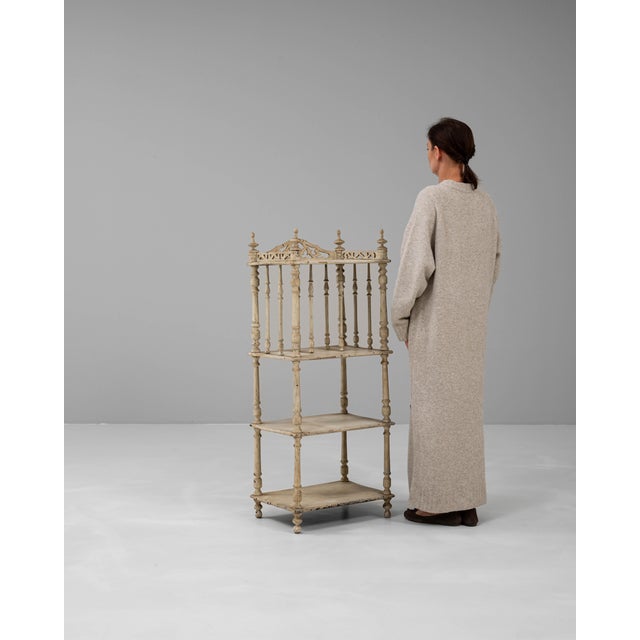 1880s French White Patinated Oak Shelf For Sale - Image 4 of 18