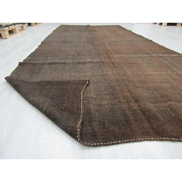 Vintage Brown Turkish Kilim Rug - 6′2″ × 13′11″ For Sale In Los Angeles - Image 6 of 6