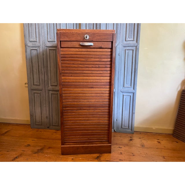 French Art Deco Roller Shutter Filing Cabinet, 1930s For Sale - Image 15 of 15