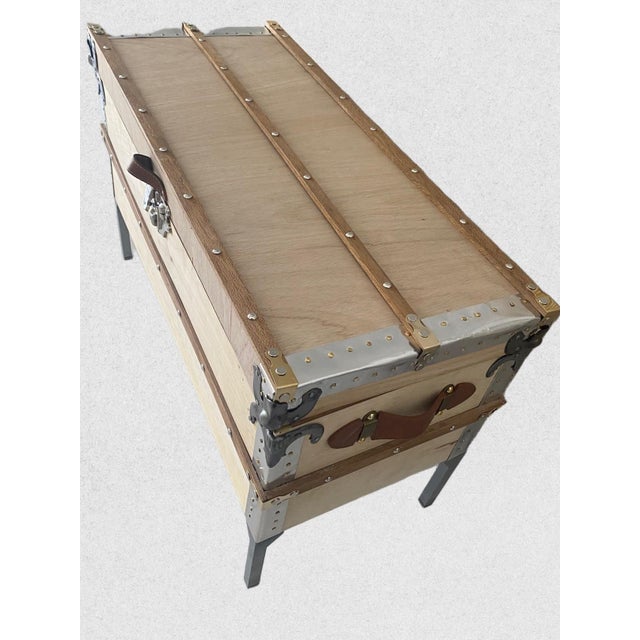 Custom Hand Crafted Steamer Trunk For Sale In Palm Springs - Image 6 of 6